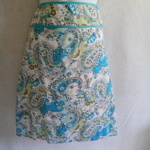 Tracy Evans Limited Cyan Paisley Print Skirt S-13